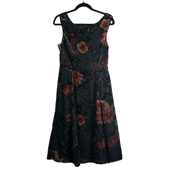 Betsey Johnson burn out velvet crepe floral mid dress size 10 grunge whimsigod - Picture 5 of 13